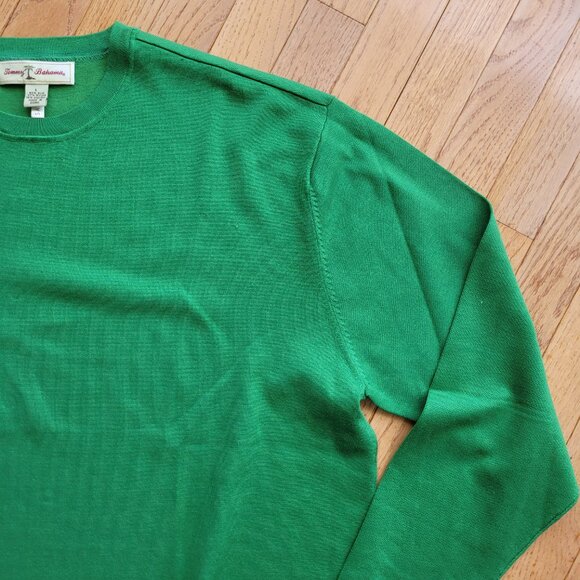 Tommy Bahama Sweater Silk Nylon Blend Green Pullover Long Sleeve L - Picture 3 of 11